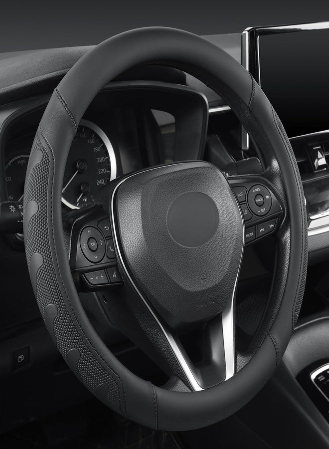 GIANT PANDA Car Steering Wheel Cover for Toyota RAV4,Camry,Highlander,Corolla,Prius,Tacoma,Standard Size - Black - Image 1